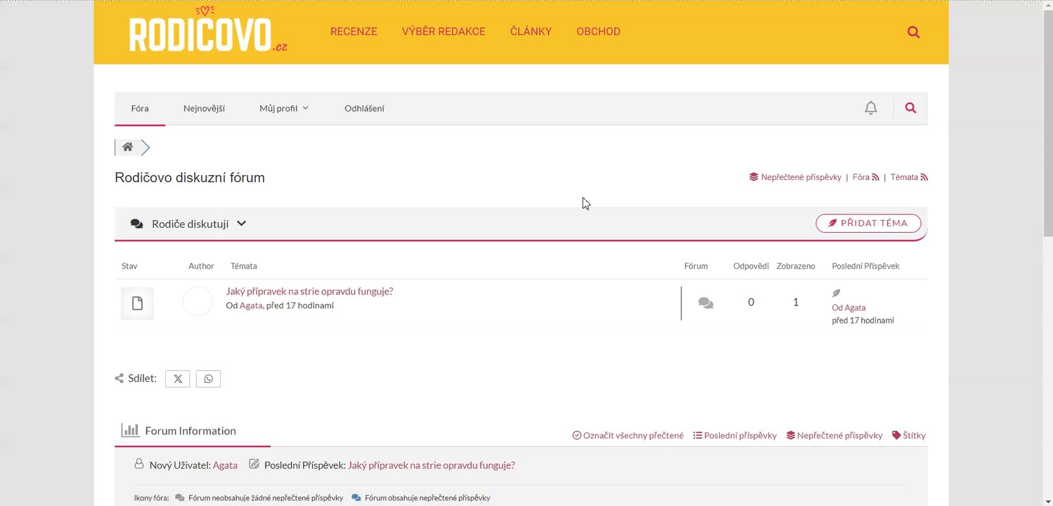 Preview of Rodičovo diskuzní fórum | Rodičovo.cz - Google Chrome - 24 April 2024