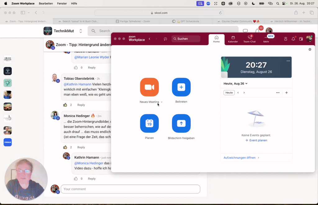 Zoom - Tipp: Screen + Talking Head in einem - so gehts