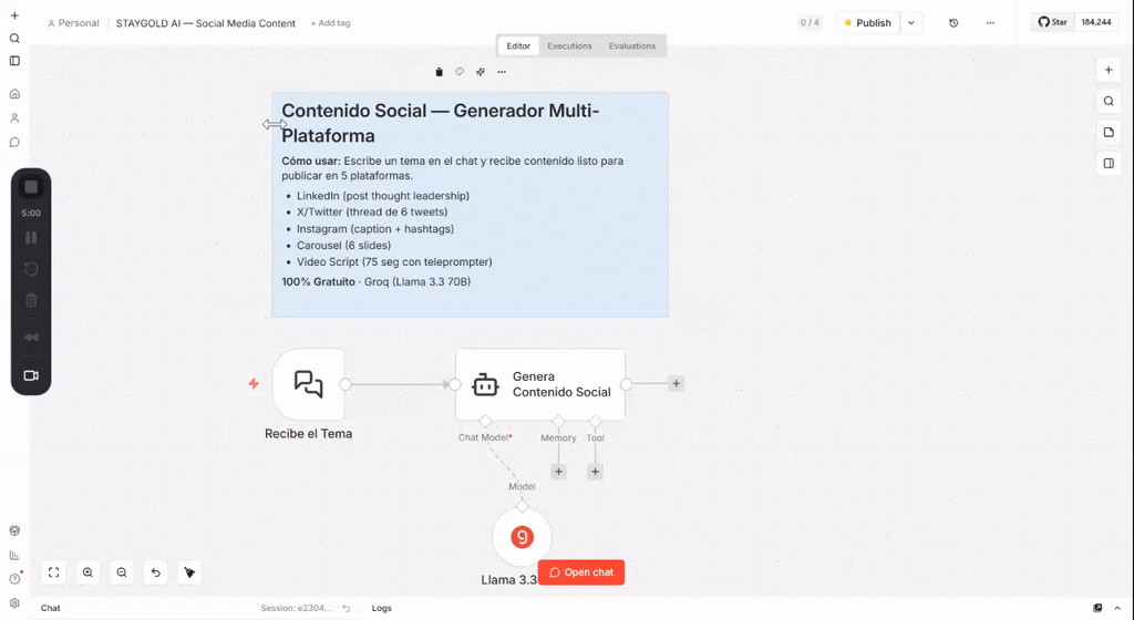 🤪 Most power-awful n8n Workflow I created: Social Content Multiplatform Generator.