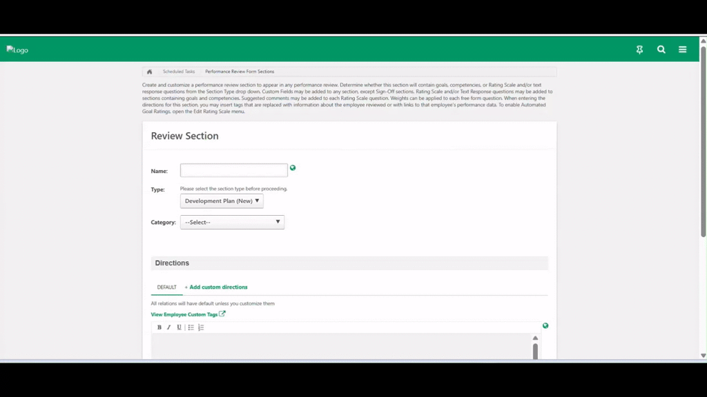 New Development Plan Section in Performance Reviews