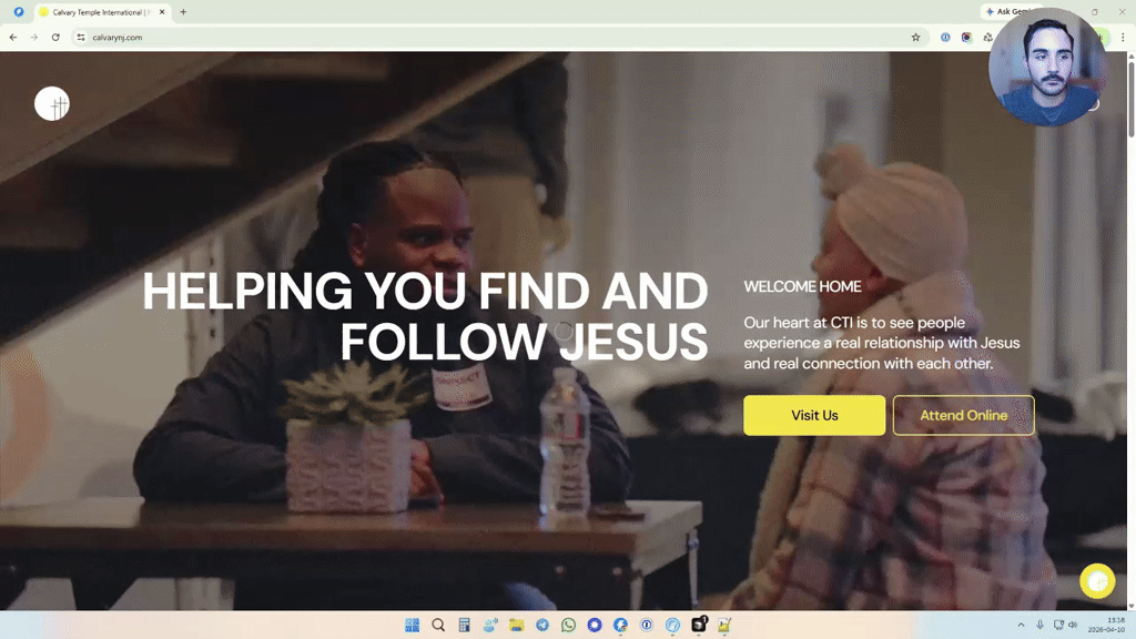 Homepage screenshot · Calvary Temple International