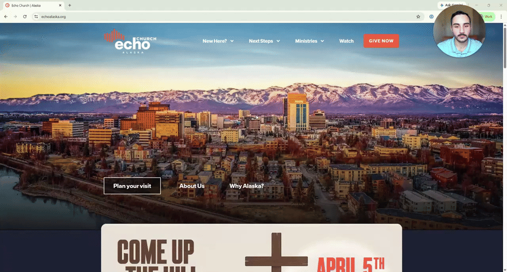 Homepage screenshot · Echo Church Alaska