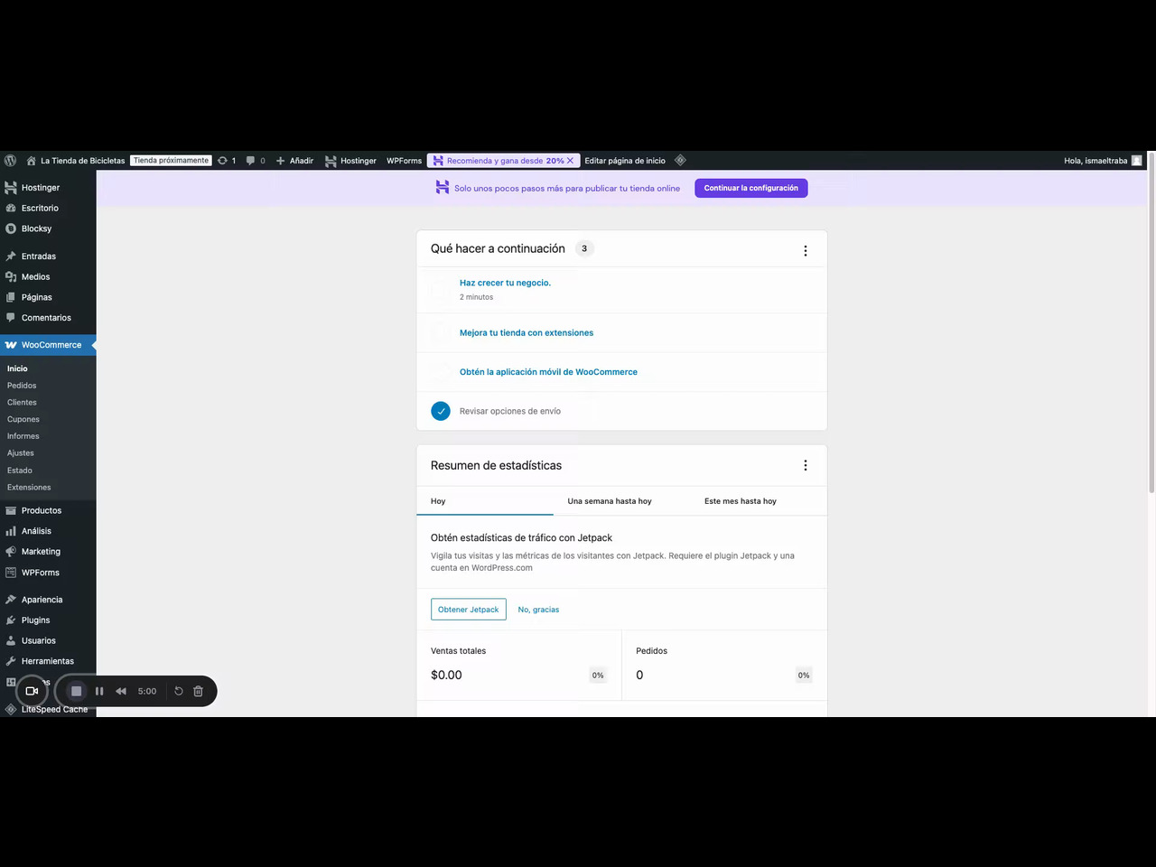 Primeros ajustes generales de una tienda WooCommerce
