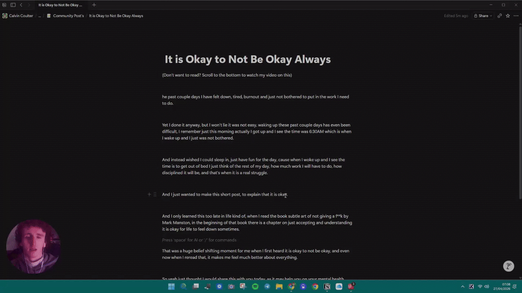  It is Okay to Not Be Okay Sometimes