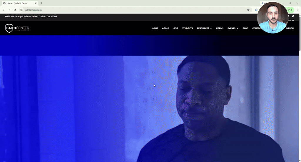 Homepage screenshot · The Faith Center