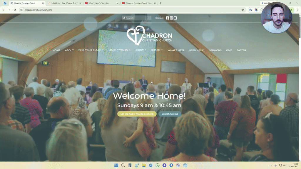 Homepage screenshot · Chadron Christian Church