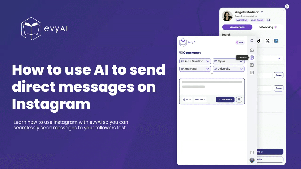 How to send DM on Instagram with evyAI