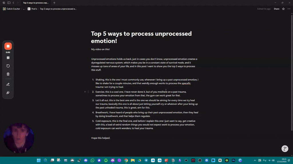 Top 5 ways to process unprocessed emotion!