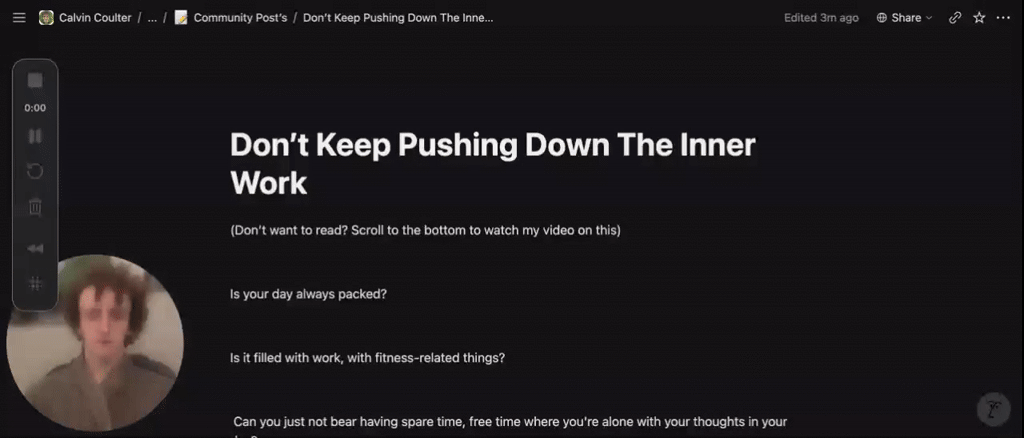 Don’t Keep Pushing Down The Inner Work