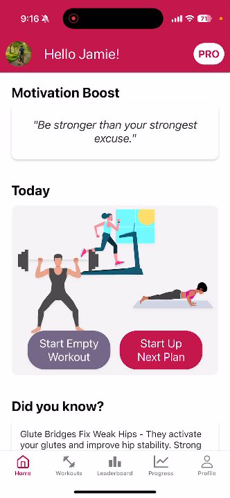 Preview of Gymr app demo