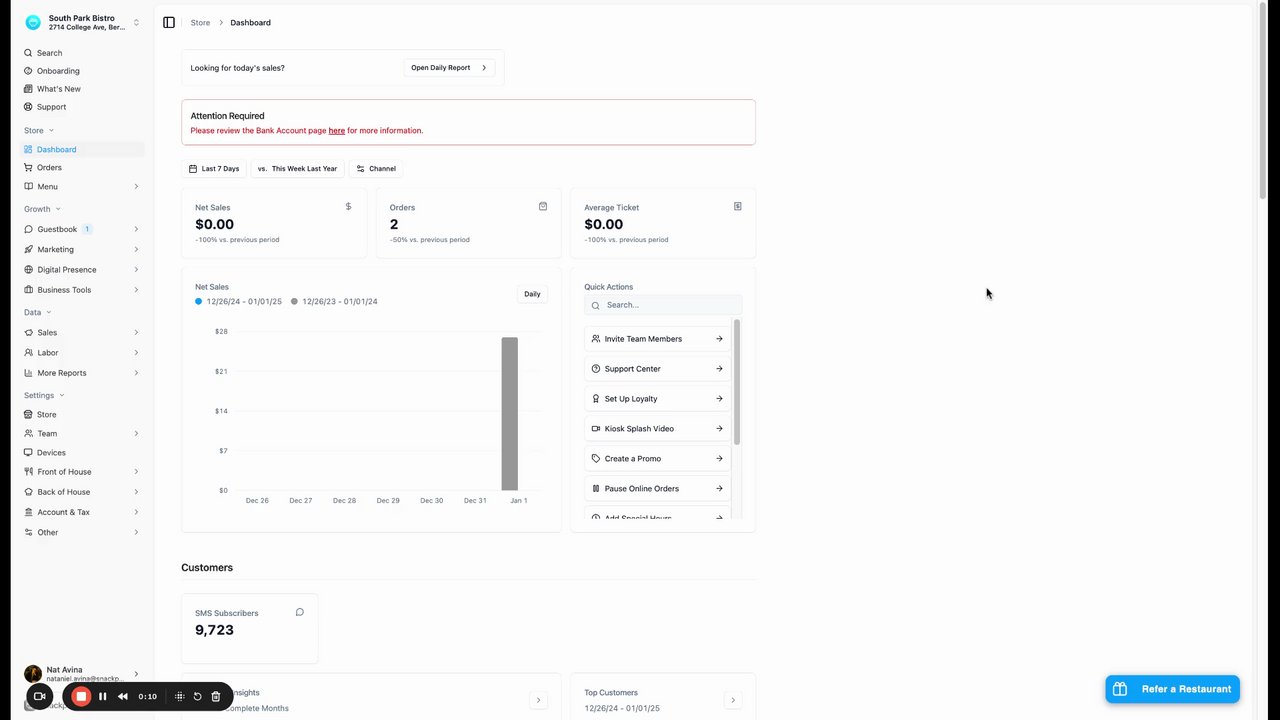 Preview of Settings - Back Of House - Order Flow