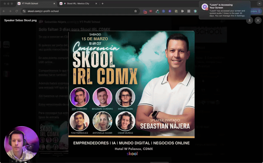 🔥 Solo faltan 3 días para Skool IRL CDMX 🇲🇽