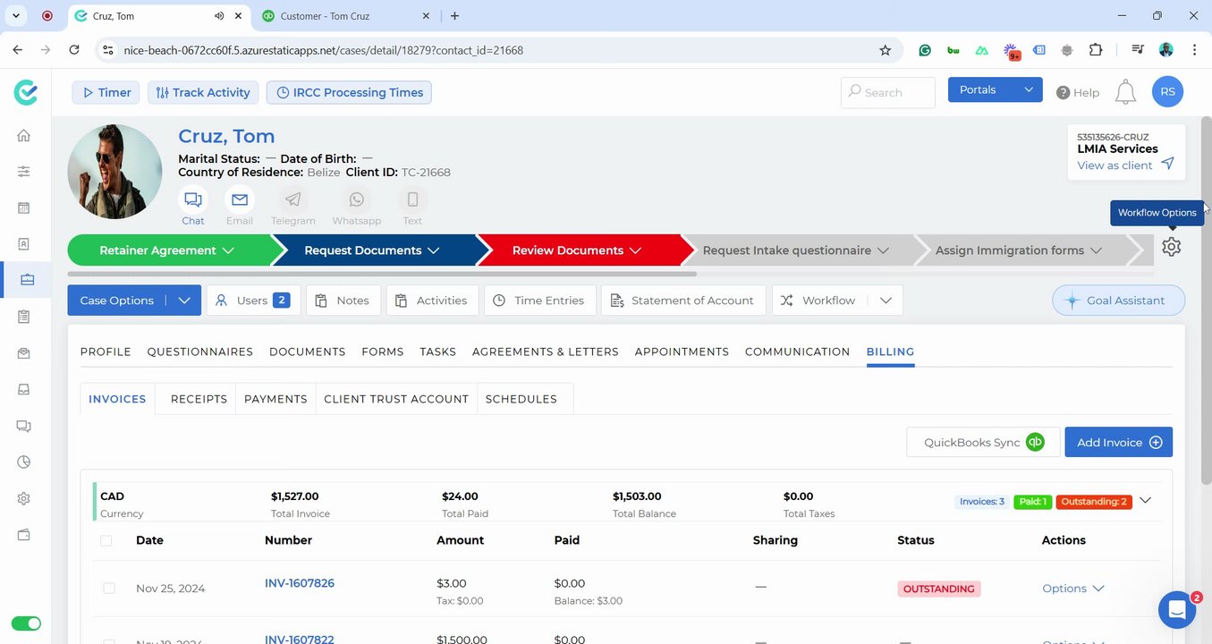Preview of QuickBooks + CaseEasy 360