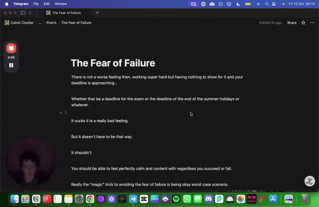 The Fear of Failure