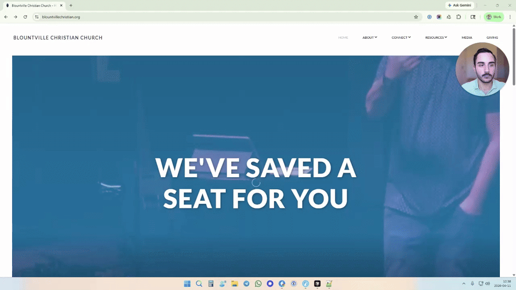 Homepage screenshot · Blountville Christian Church