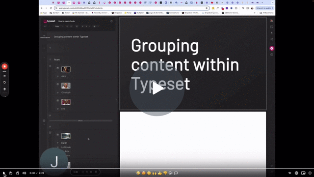 How to: Group Content in Typeset