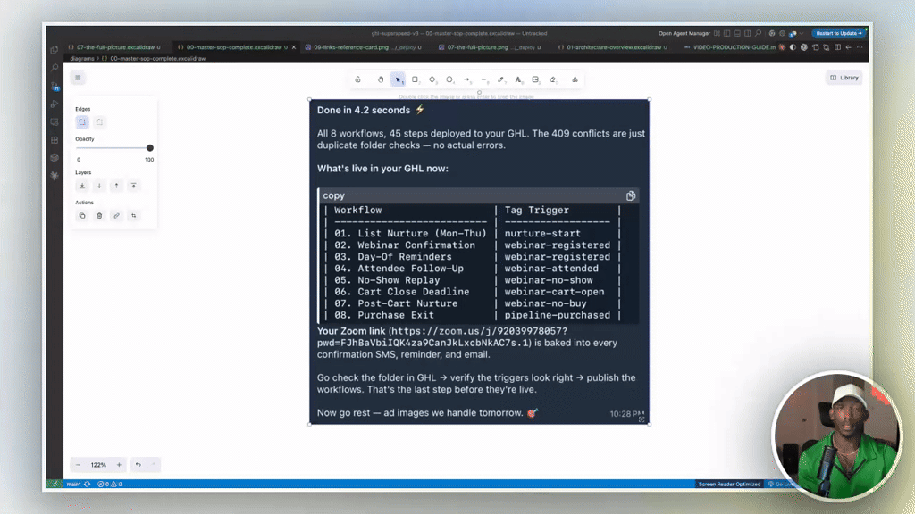 Built 8 workflows with 45 steps in just seconds using GoHighLevel