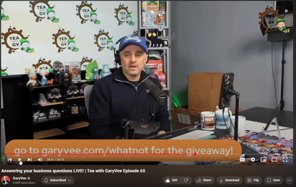 I had the privilege of asking Gary Vee a question during his show via the Whatnot app.