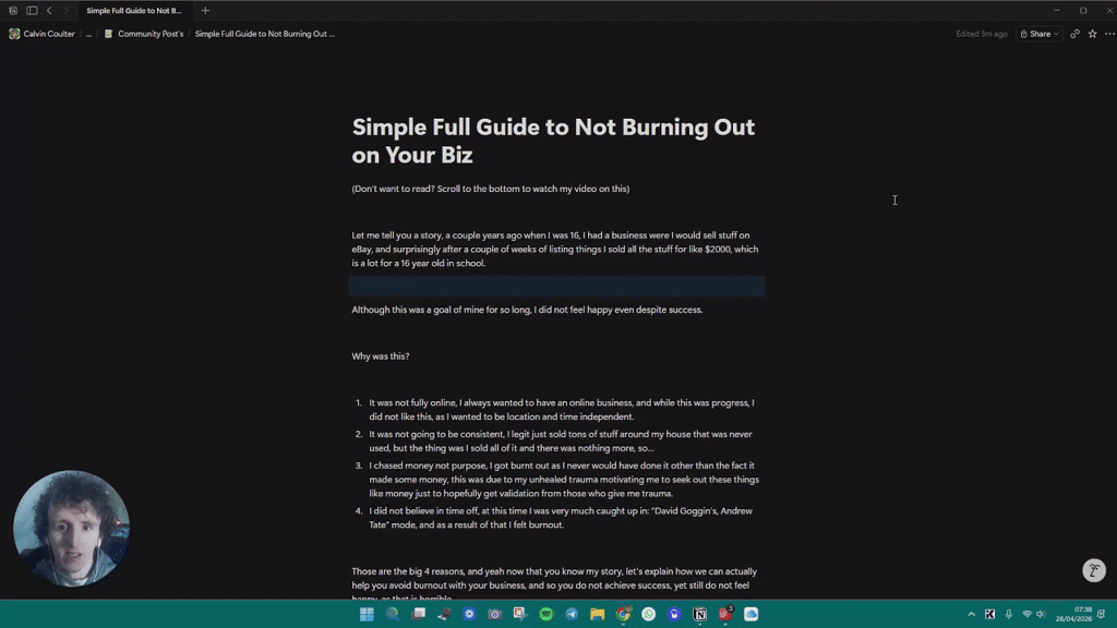 Simple Full Guide to Not Burning Out on Your Biz