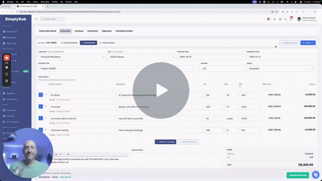 Create Progress Invoices From Estimates