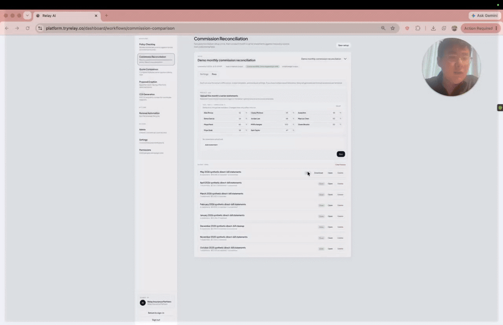Commission reconciliation demo preview