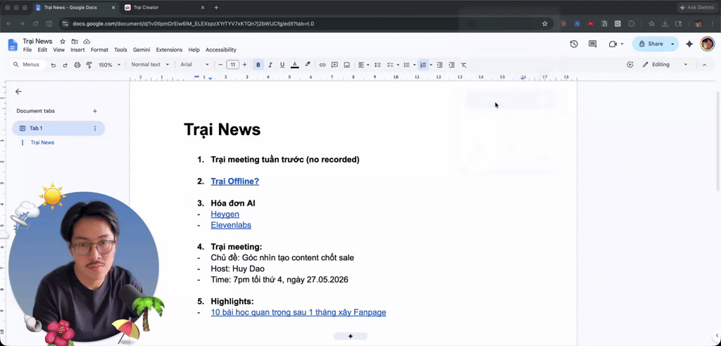 Trại News: Trại Offline, Hóa đơn AI và Góc nhìn content chốt đơn