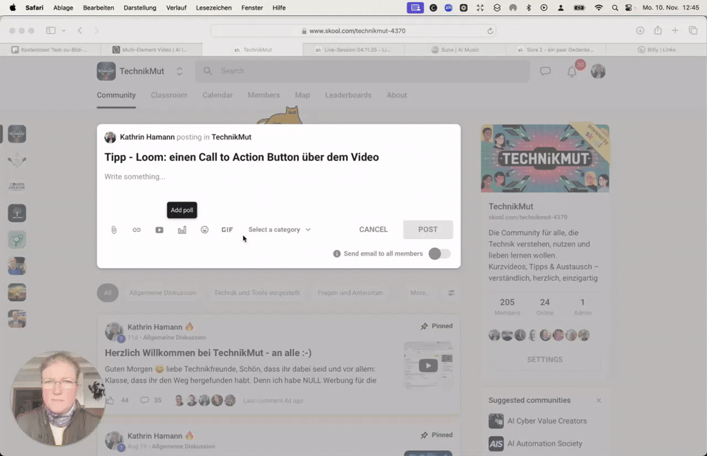Tipp - Loom: einen Call to Action Button über dem Video