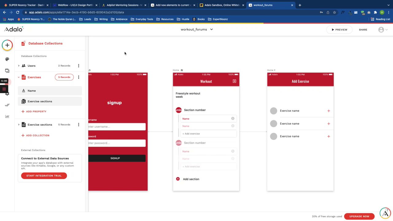 Preview of LocalGymApp - dynamically add items to current screen