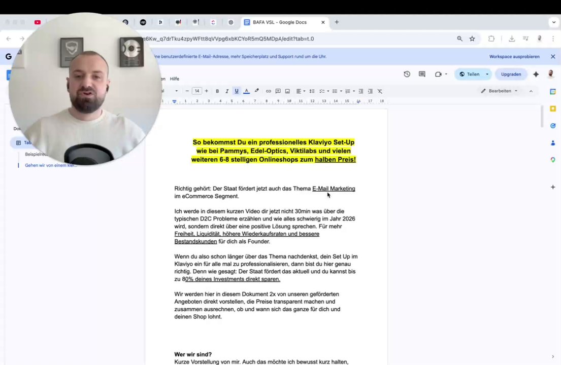 Video Vorschau – BAFA Förderung für Klaviyo E-Mail Marketing