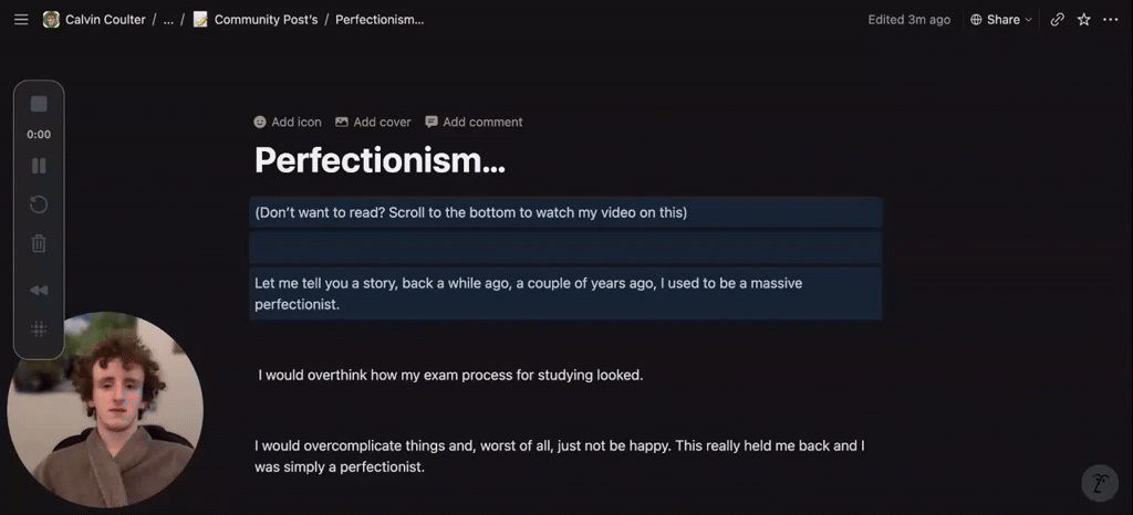 Perfectionism…