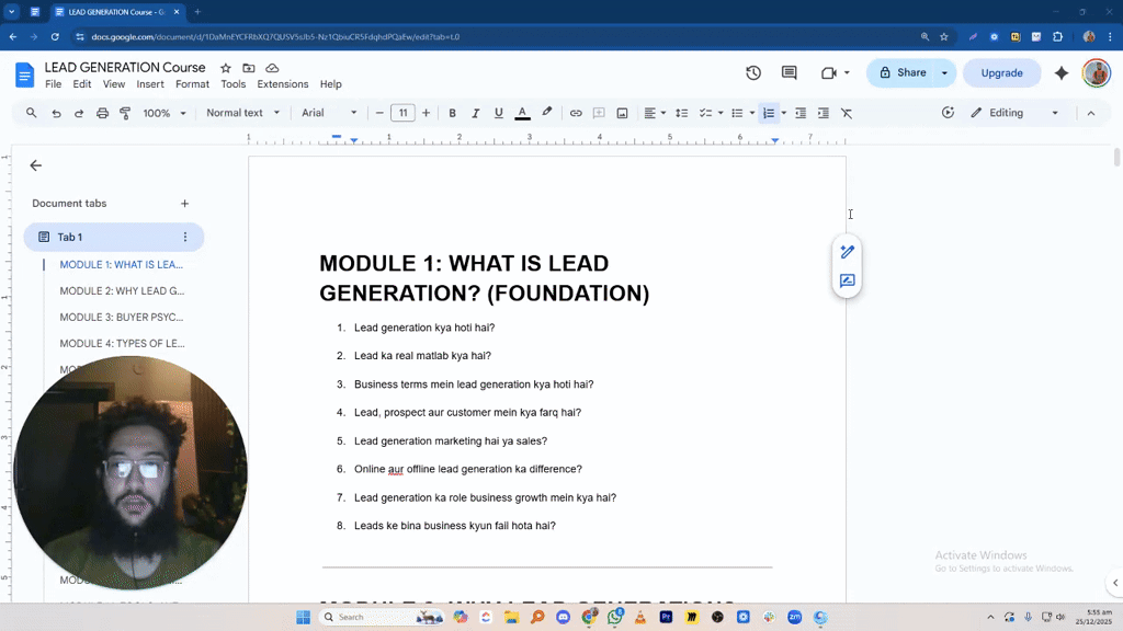 Course Outline - Lead Generation · Make $1k-$10k in 30 days