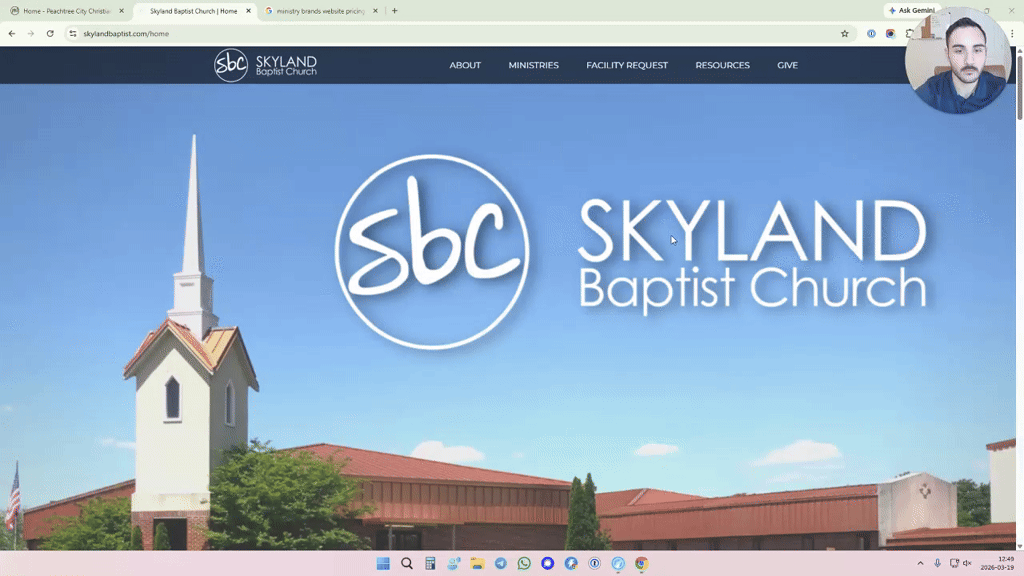 Homepage screenshot · Skyland Baptist Church