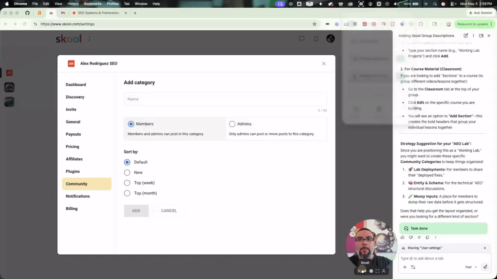 Automating Skool Categories in Chrome 🤖
