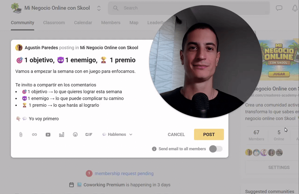 🎯1 objetivo, 😈1 enemigo, 🏆 1 premio
