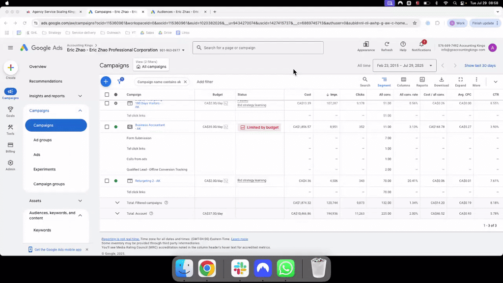 Question for Cam regarding Display Ads for Google Search Retargeting