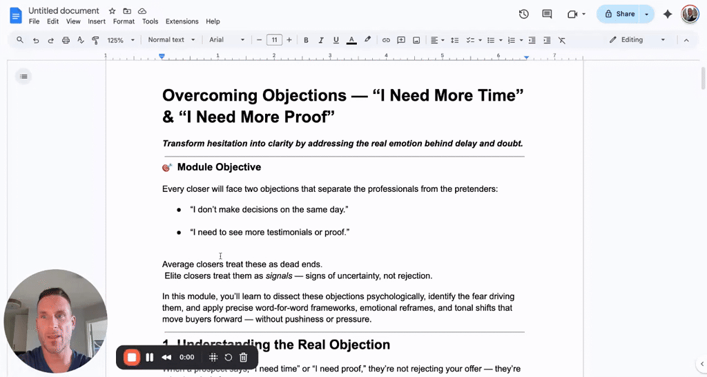 Overcoming Objections: Time & Proof