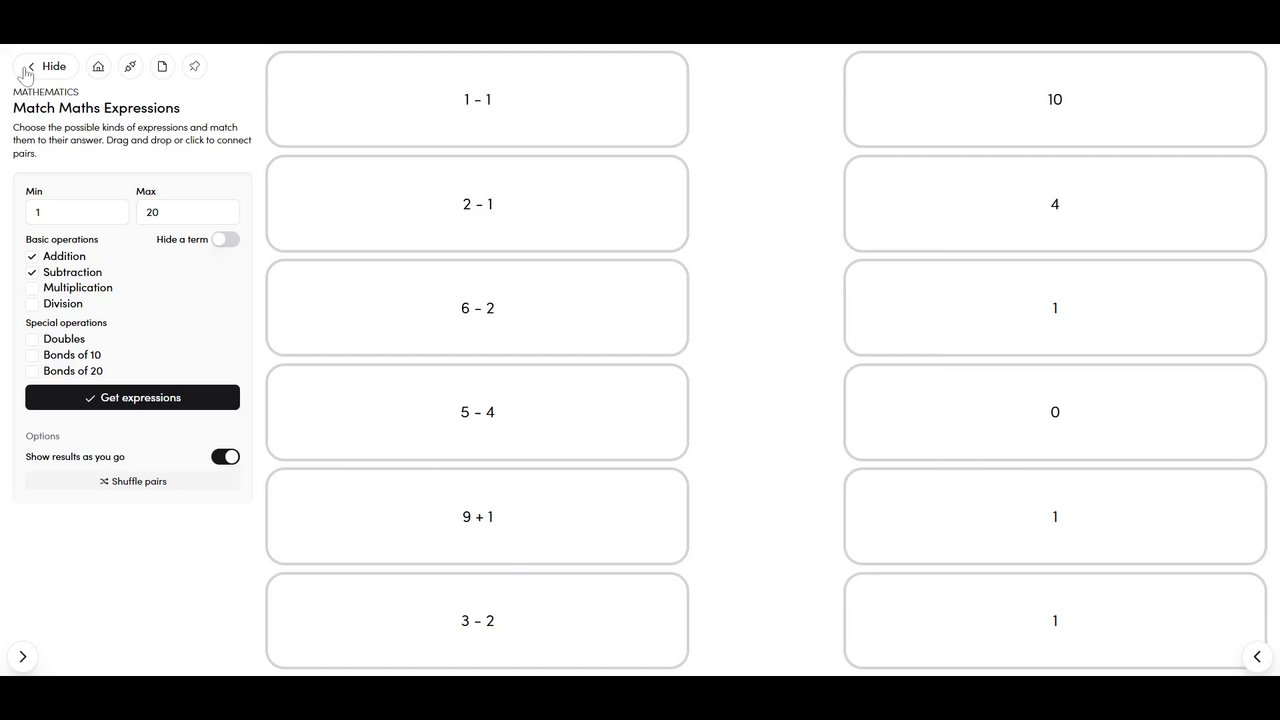 Preview of Match Maths Expressions
