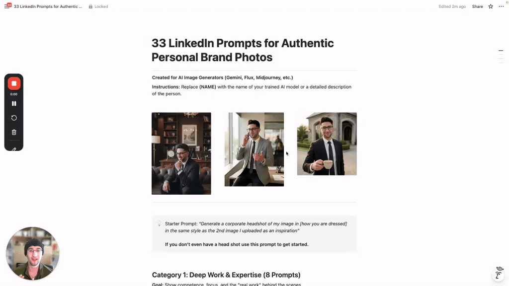 🔥 33 LinkedIn Prompts for Authentic Personal Brand Photos 🔥 