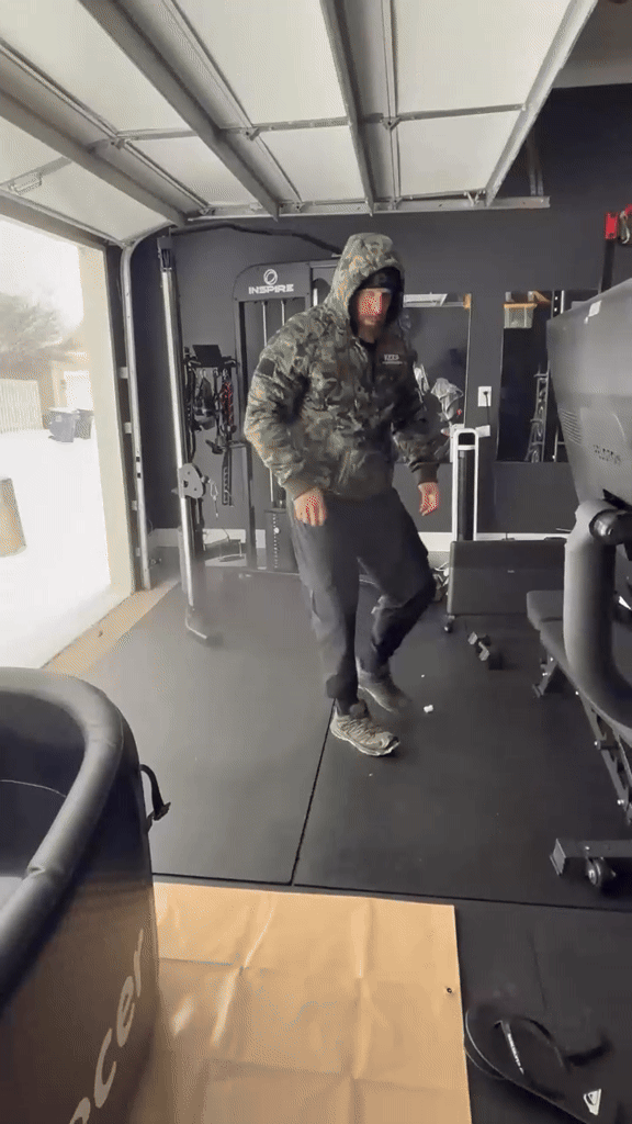 Cold plunge in the snow… 